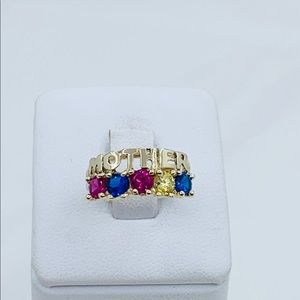 Real 14k Gold Ring Mother's Birthstones - Anillo Madre